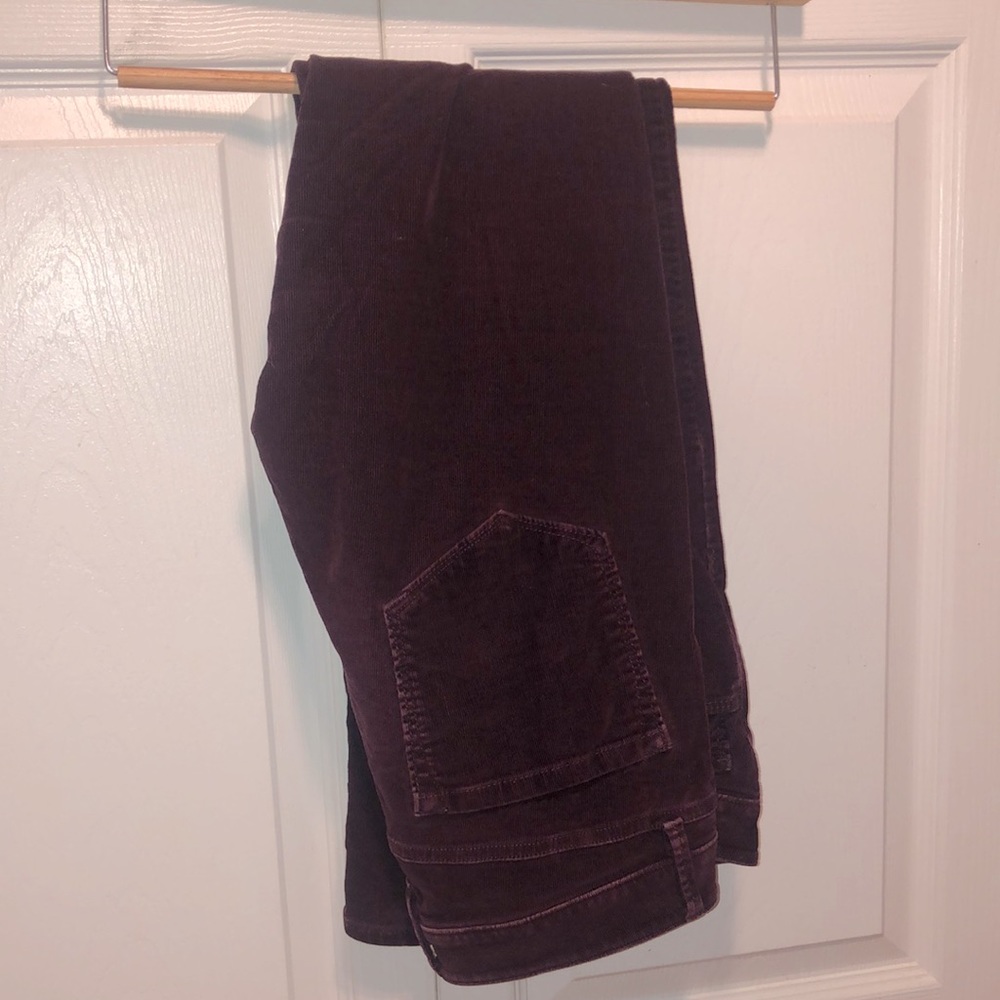 LOFT curvy skinny corduroy pants - burgundy